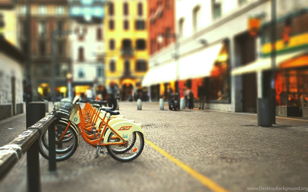 Cityscapes Streets Bicycles Blur Wallpapers