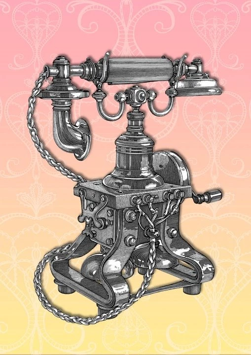 Free Illustration: Vintage, Phone, Pink, Yellow   Free Image On ...