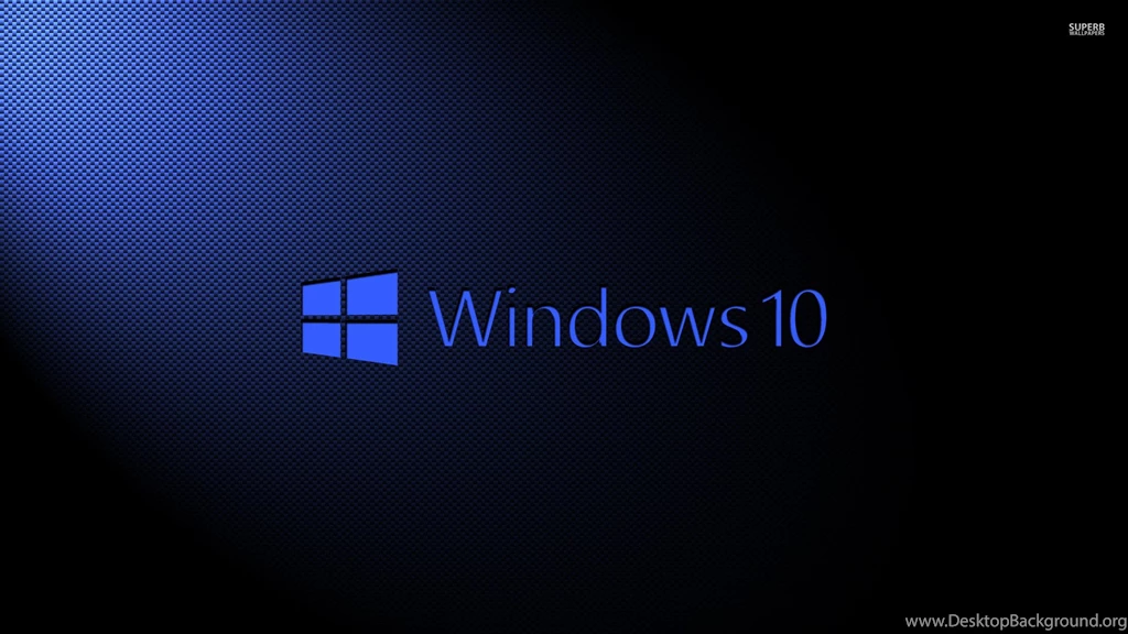 Windows 10 Blue Text Logo On Carbon Fiber Wallpapers   Computer ...