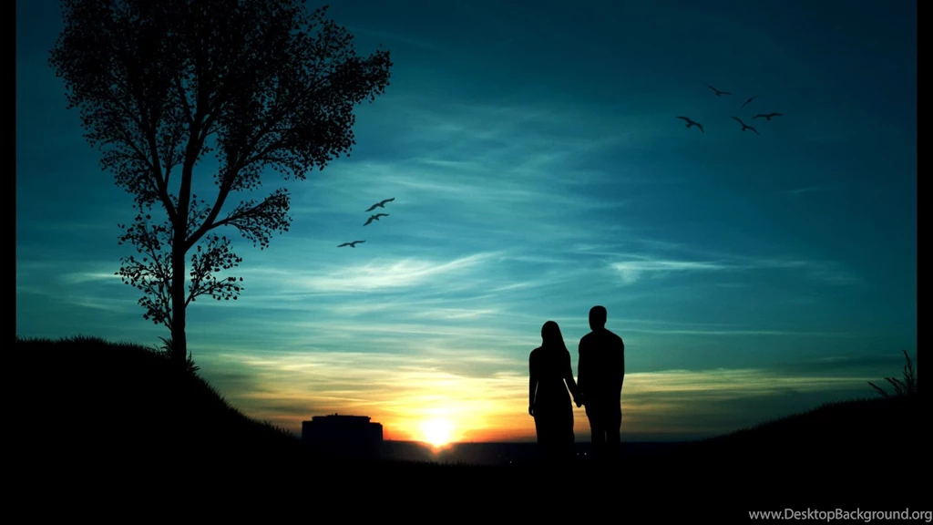 Couple's Silhouette In The Sunset, 1920x1080 HD Wallpapers And FREE ...