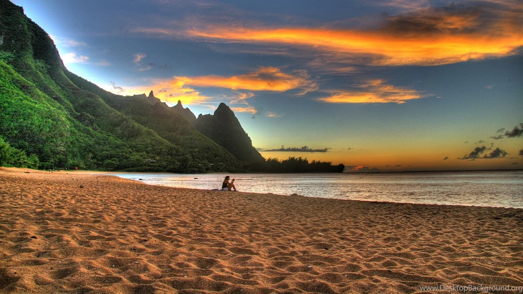 1920x1080 Sunset Sand Beach Wallpapers