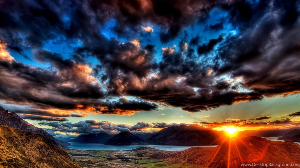 1920x1080 Sunset Dark Clouds Wallpapers