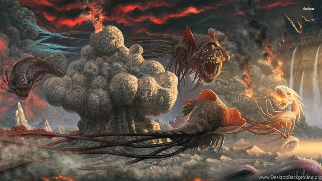 Eerie Creatures Around The Storm Clouds Wallpapers Fantasy ...