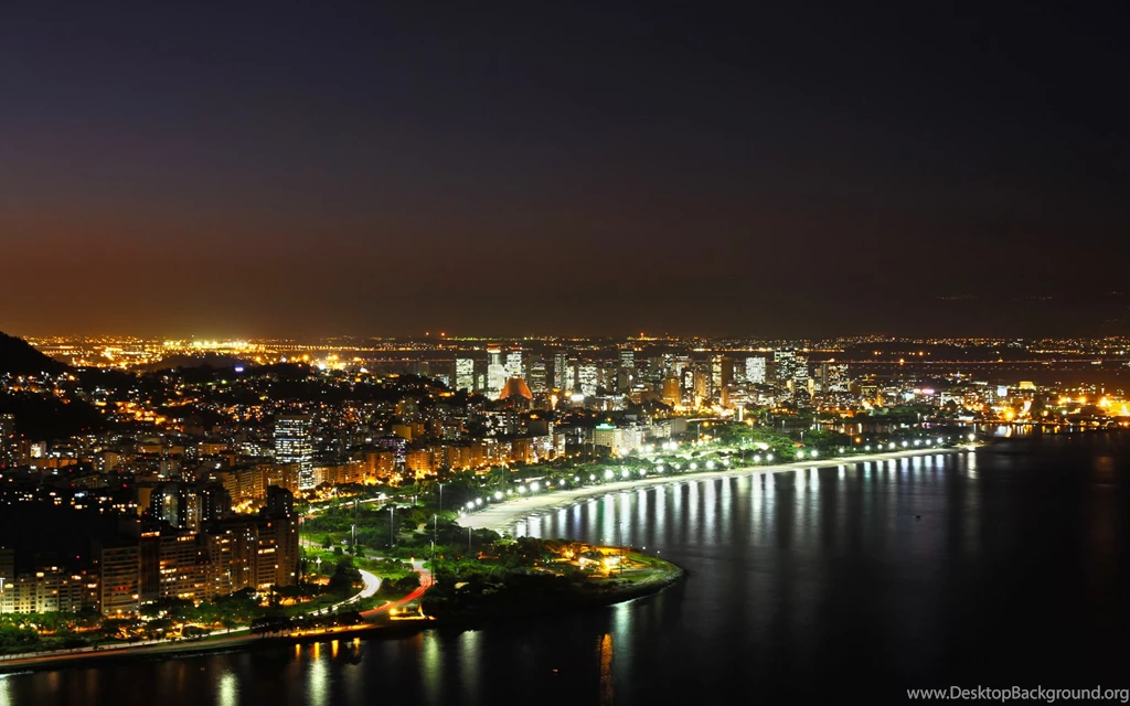 Exciting View Of Rio De Janeiro At Night Wallpapers   Beach Wallpapers