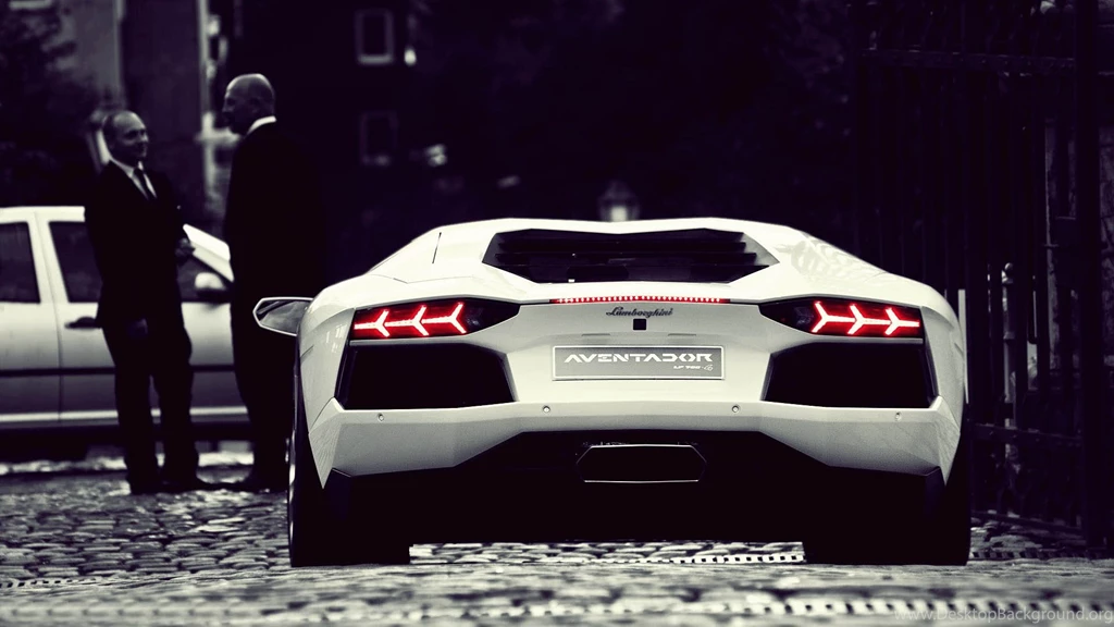 Classy White Lamborghini Aventador, Rear View 1920x1080 Full ...