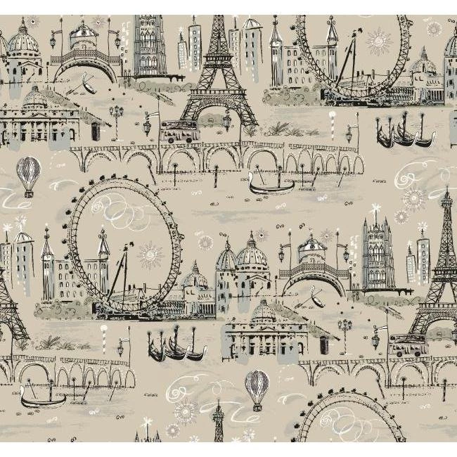 BL0438 Beige Book Novelty Euro Scenic Wallpapers By York
