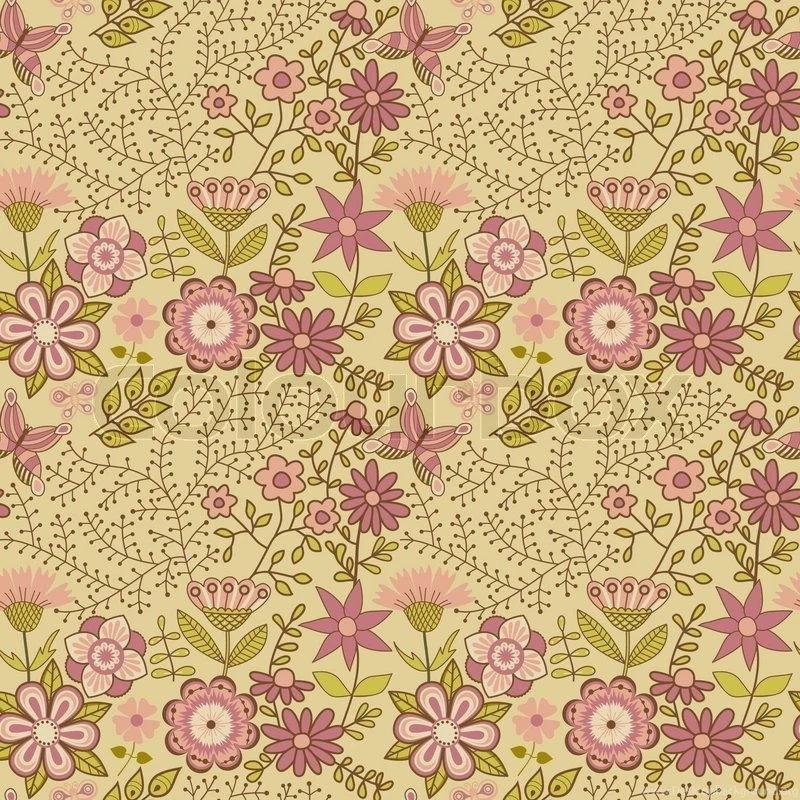 Abstract Floral Background, Summer Theme Seamless Pattern, Vector ...