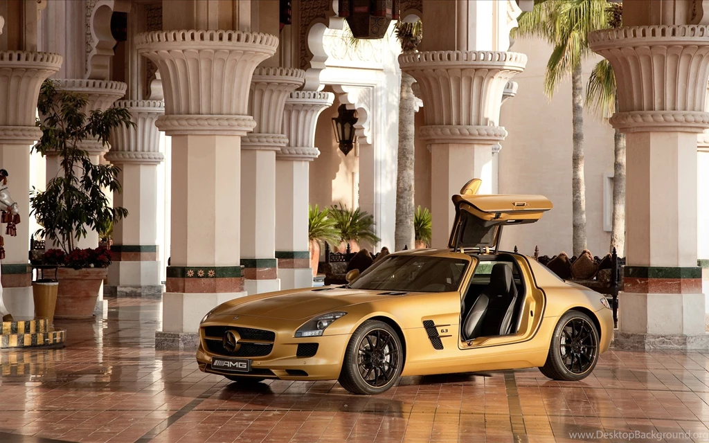 2010 Mercedes Benz SLS AMG Desert Gold 4 Wallpapers