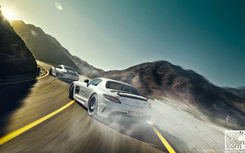 Mercedes SLS AMG Black Vs Porsche 911 GT3 Wallpapers