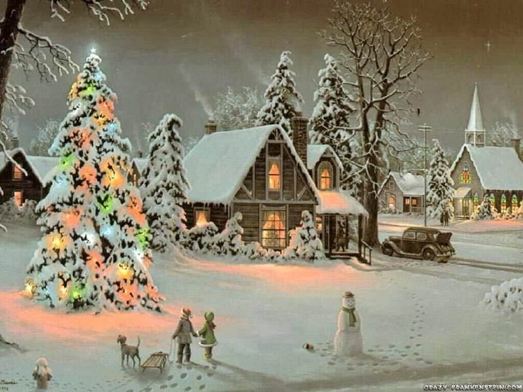Christmas Winter Scenes Wallpapers Wallpapers Cave