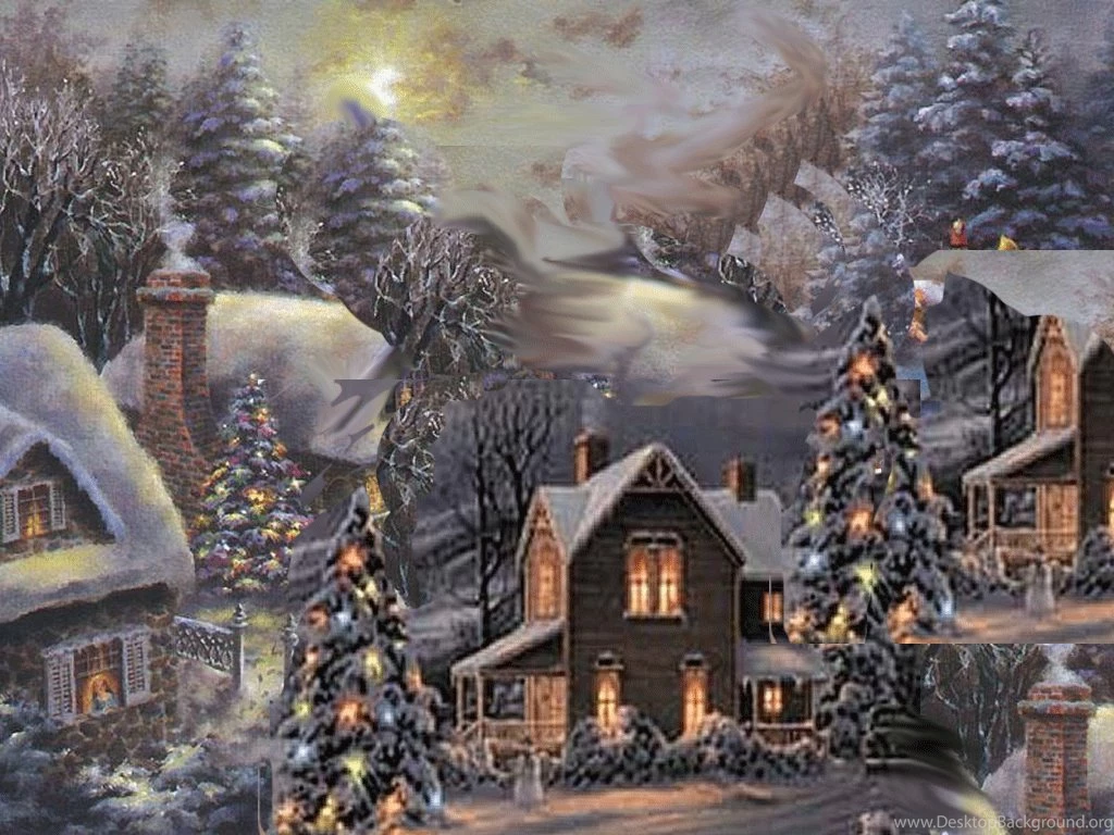 Christmas winter night wall 520504.gif