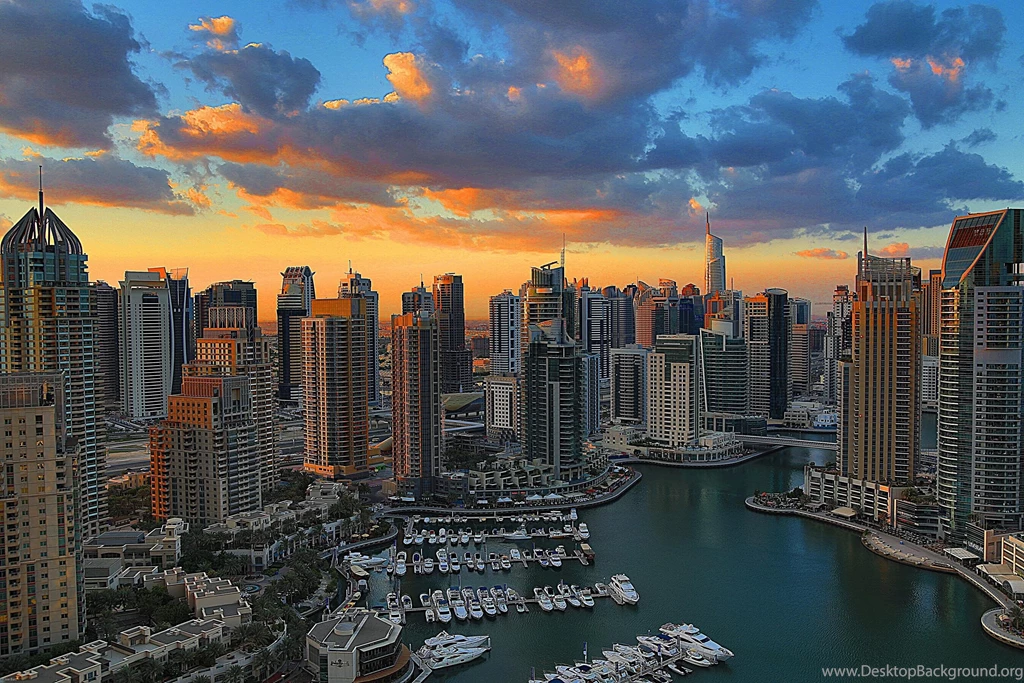 DUBAI MARINA SUNRISE WALLPAPER (