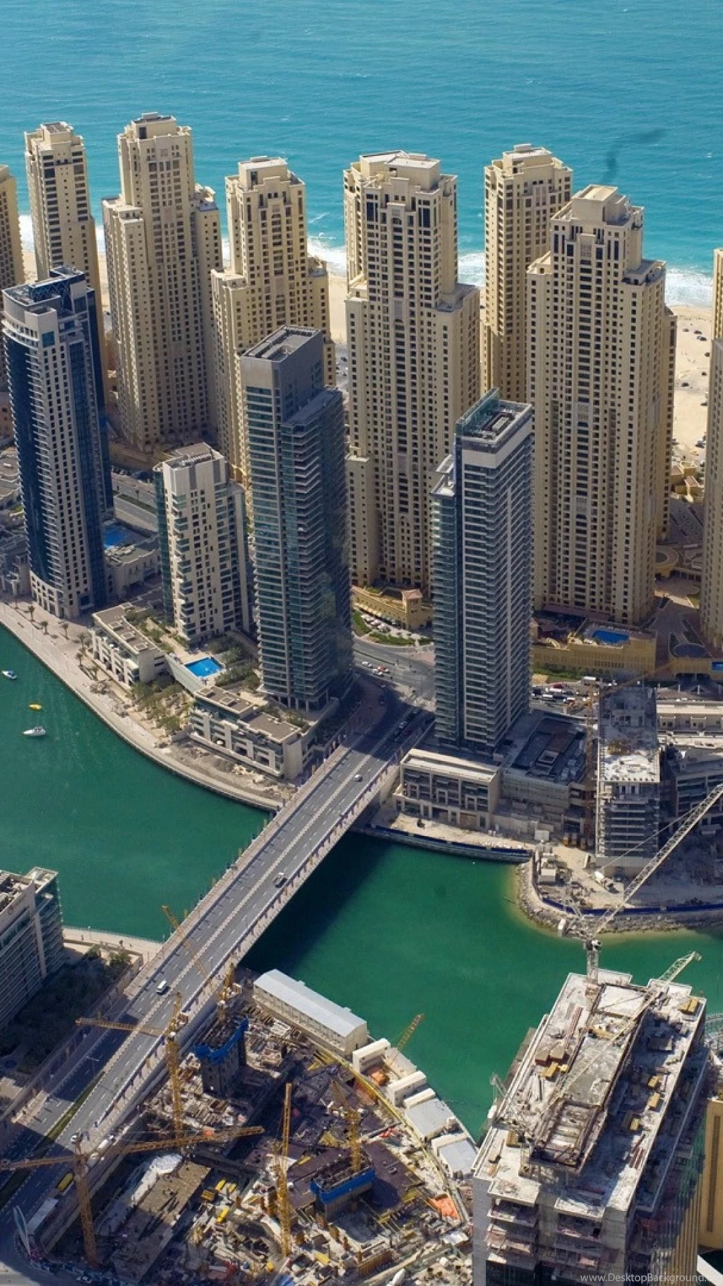 HD Backgrounds Dubai Marina Yacht Club UAE Skyscrapers Bridge ...