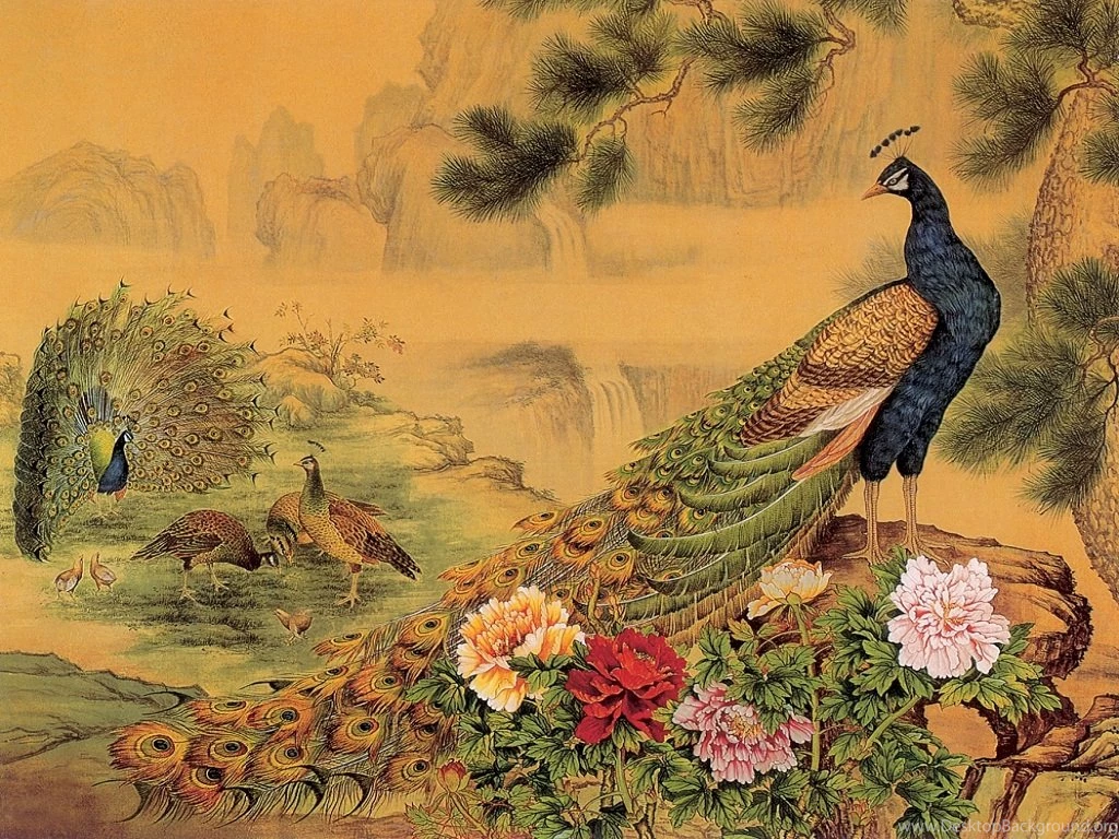 Peacock Birds Nice Painting Poster For Walls Hd Wallpapers And ...