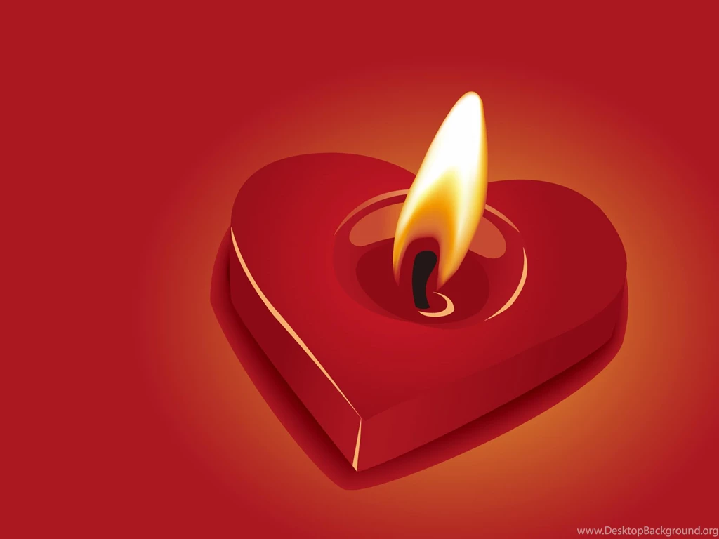 Free Heart Candle Computer Desktop Wallpapers