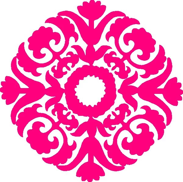 Hot Pink Damask Flourish Clip Art At Clker.com Vector Clip Art ...