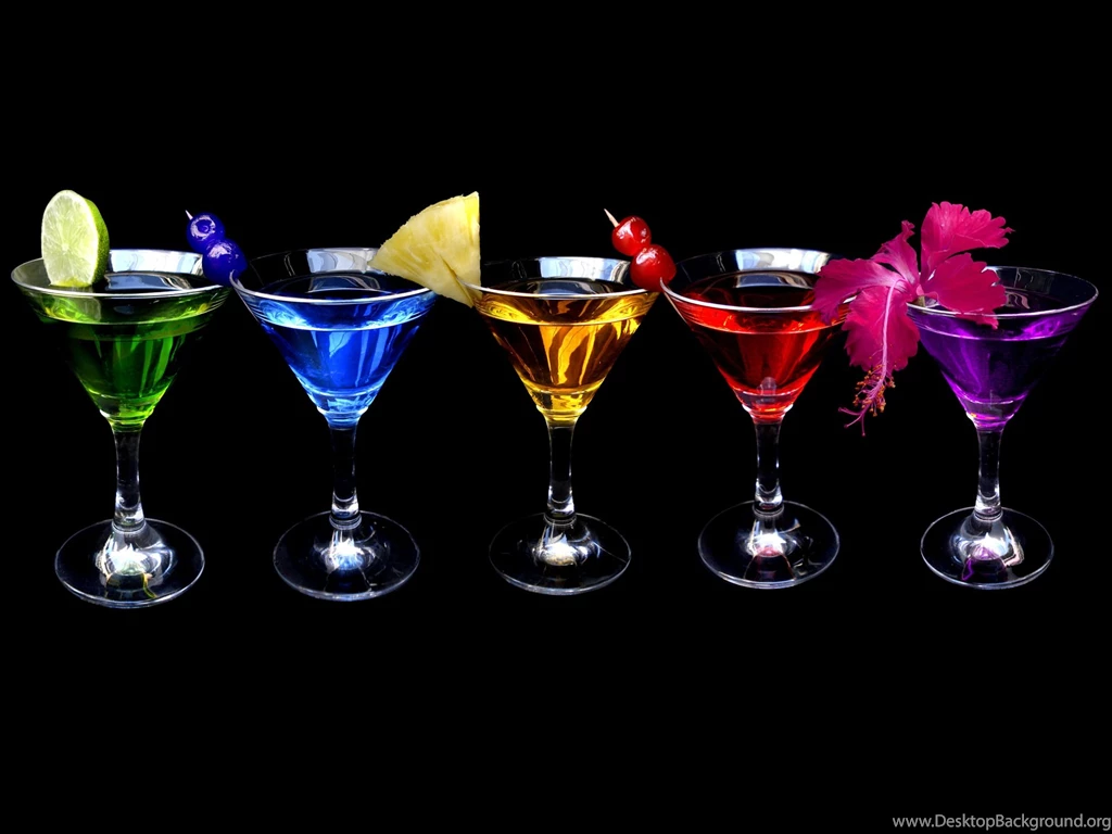 A Few Cups Of Different Colors Cocktail Wallpapers