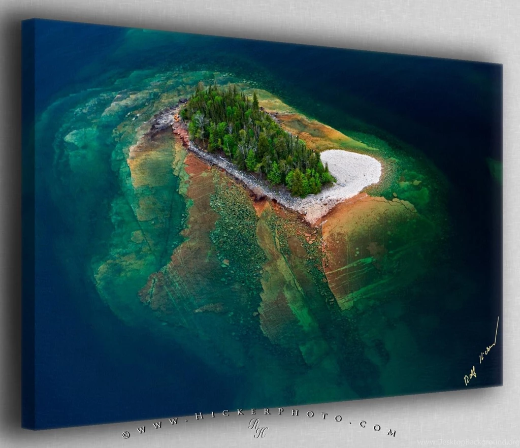 Free Wallpapers Background: Lake Superior Abstract Island Canvas ...