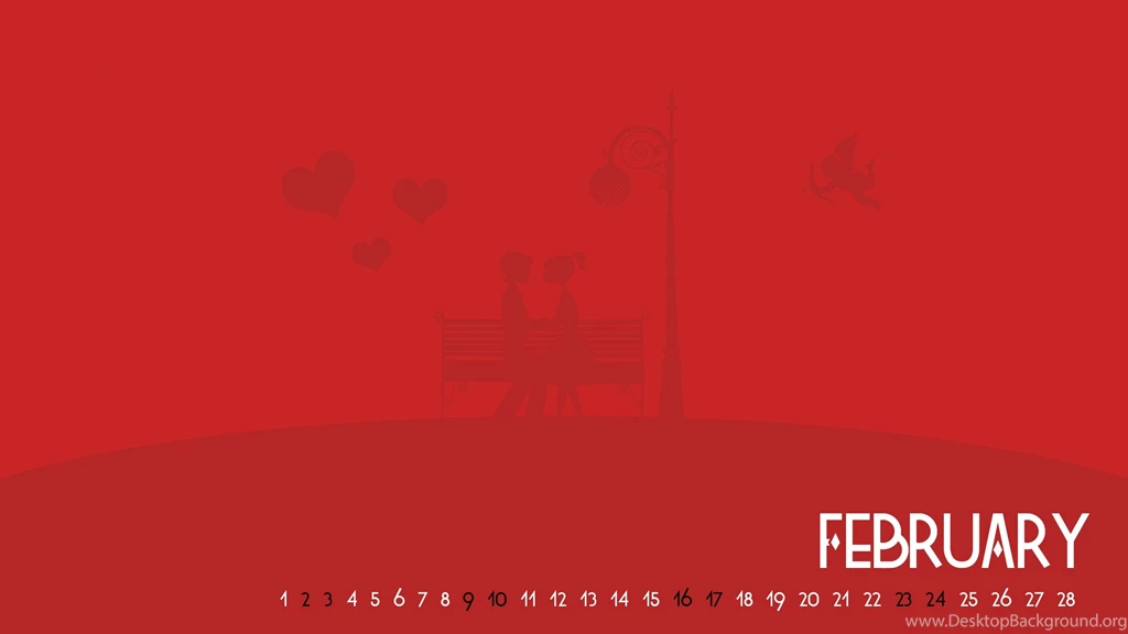 February Valentine Calendar Wallpapers