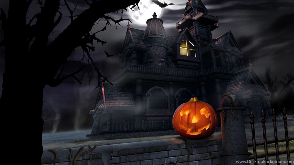 Download Wallpapers 2560x1440 Halloween, Pumpkin, Lantern, House ...