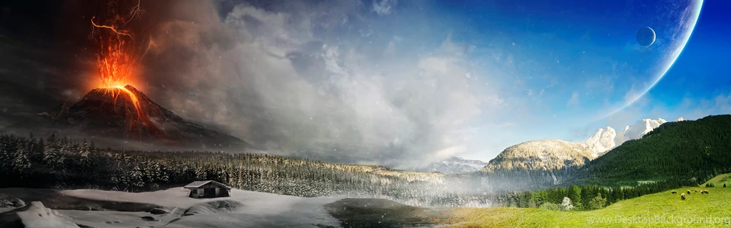 Full HD Wallpapers + Blue, Dual Screen, Nature, Space, By Tobias ...