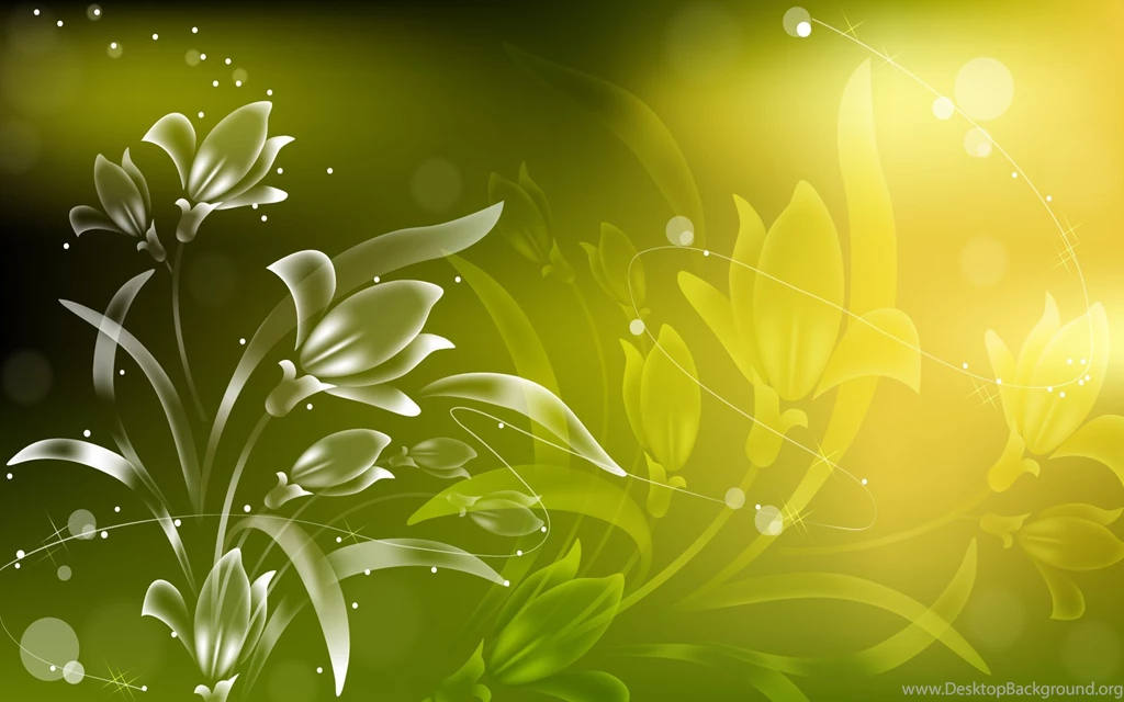 Green Translucent Flowers Wallpapers
