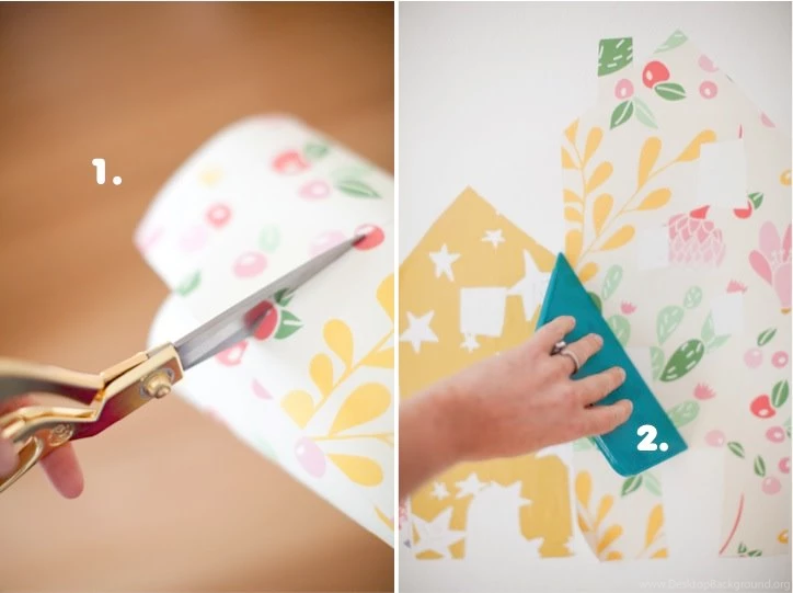 DIY Row Of Wallpapers Houses Removable!