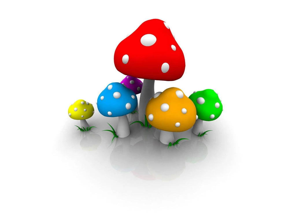 3D Mushrooms Full Color HD WallpaperBestwallpaperq.xyz