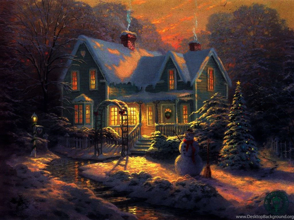 Evening, Christmas, Cottage, Christmas, Wallpaper, Awesome Houses ...