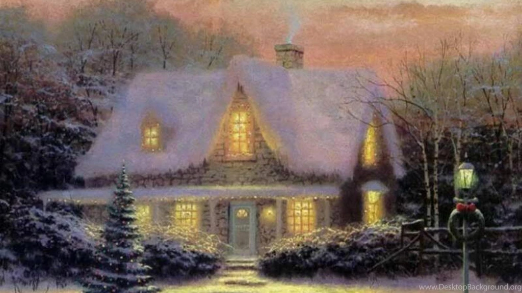 CHRISTMAS COTTAGE WALLPAPER   (