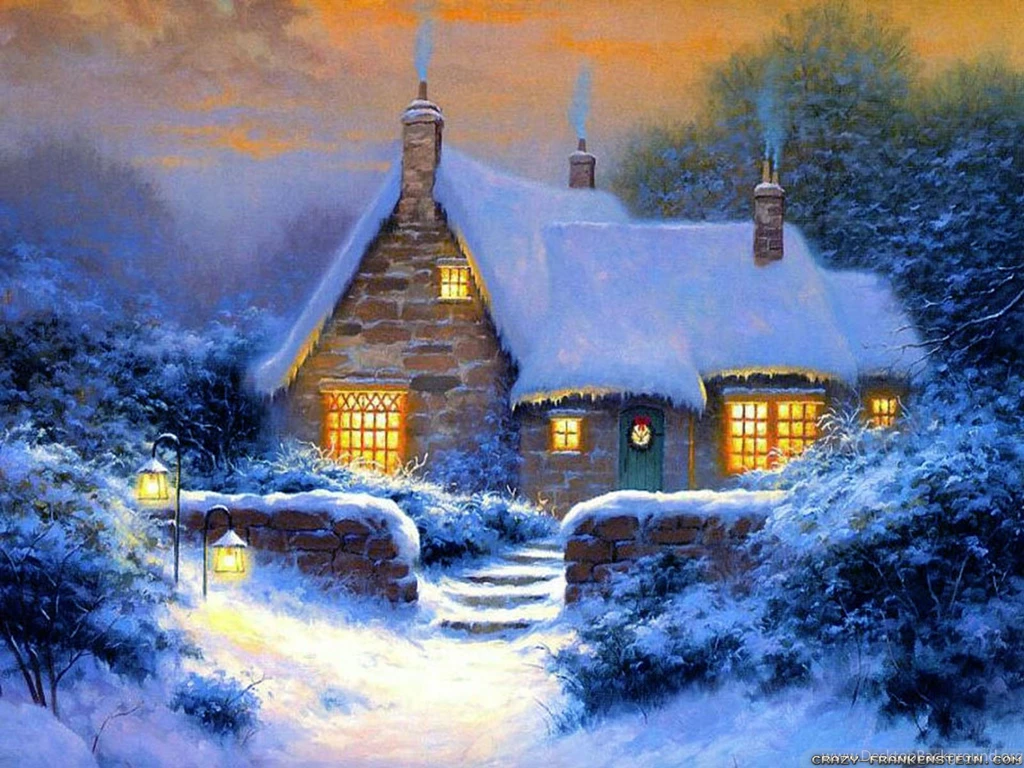 Winter Cottage Wallpapers   Crazy Frankenstein