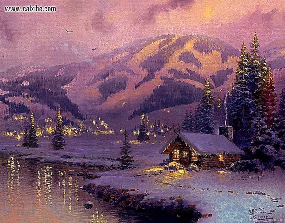 Thomas Kinkade Christmas Cottage Wallpaper Images