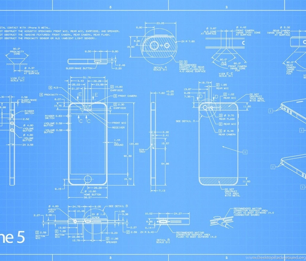 Download Apple iPhone 5 Blueprint Wallpapers For Samsung Galaxy Tab