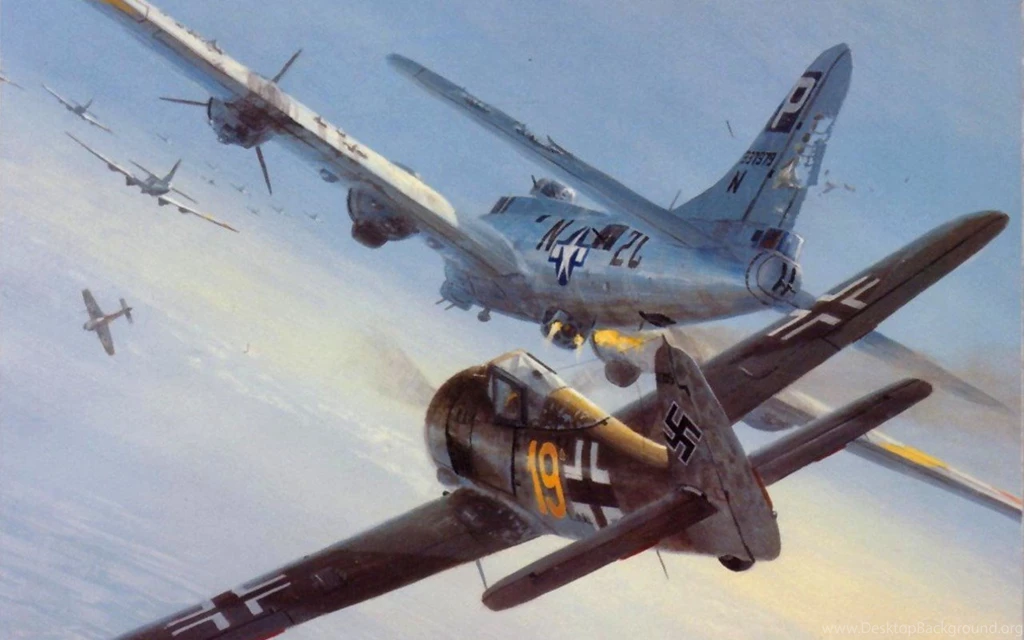 FW 190 Attacking B 17 Computer Wallpapers, Desktop Backgrounds ...