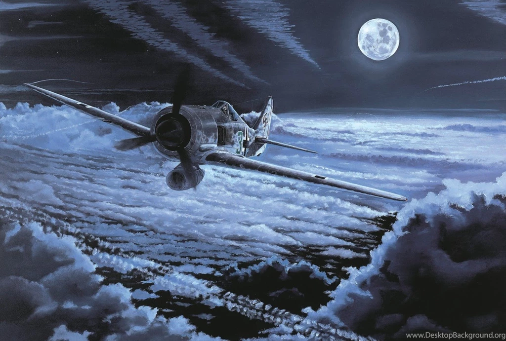 Military: Midnight Patrol Painting Wulf Focke German Ww2 190 ...