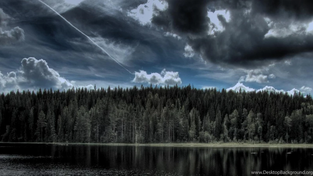 Woods Clouds Nature Stormy River Or Lake HD Wallpapers Wallpapers ...