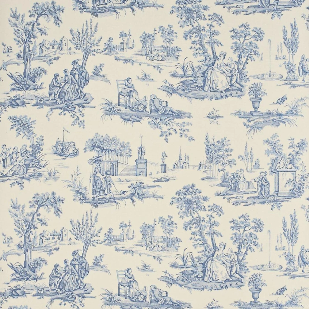 Blue And White Toile Wallpapers   All Wallpapers New
