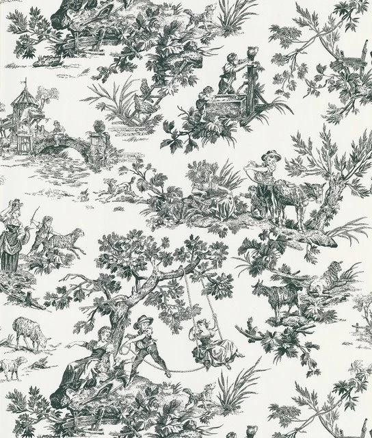 Limoges White Toile Wallpaper, Bolt   Eclectic   Wallpapers   By ...