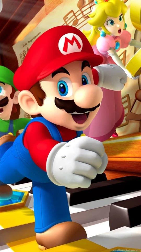 Download Wallpapers 540x960 Mario, Characters, Keys, Piano Android ...