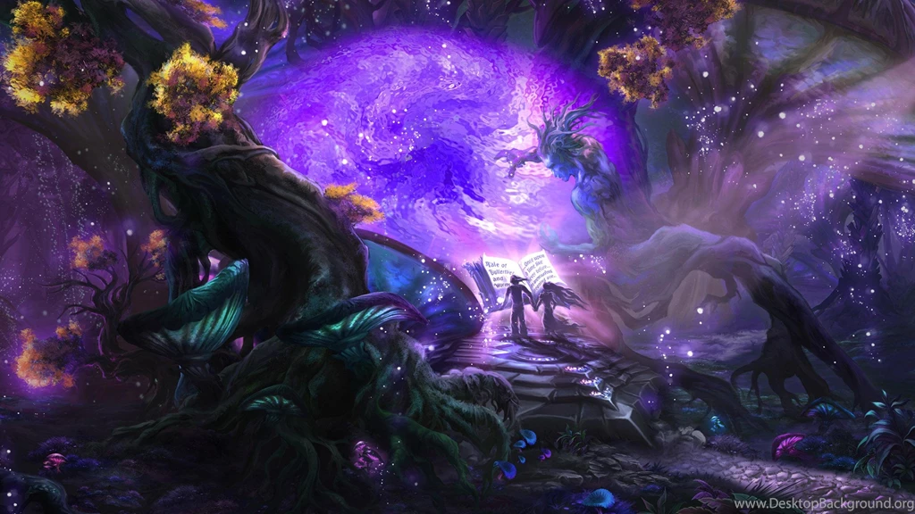 Reading The Book In The Magic Forest HD Desktop Wallpapers ...