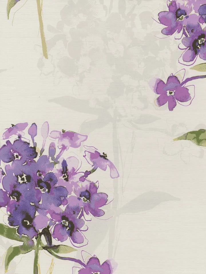 Purple Hydrangeas Floral Wallpapers By Seabrook
