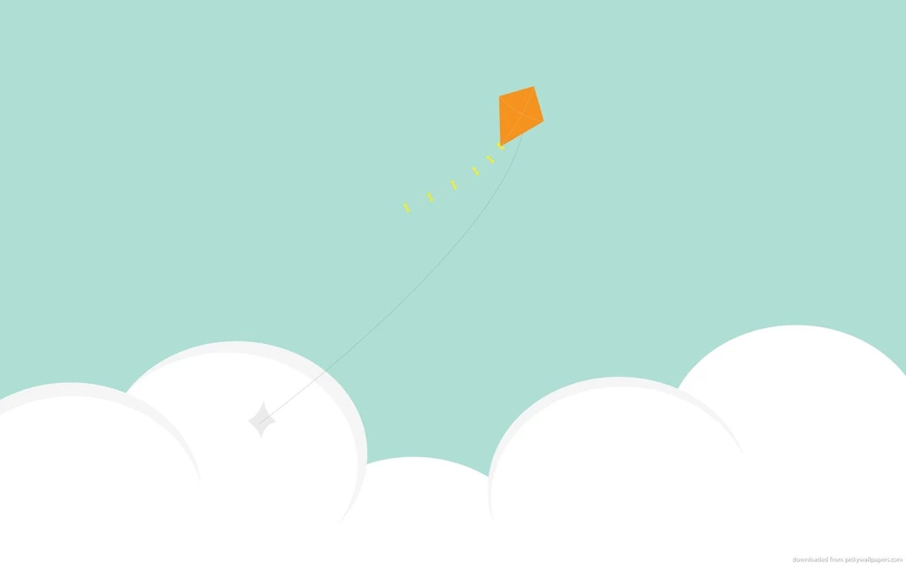Download 1680x1050 Minimal Orange Kite Wallpapers