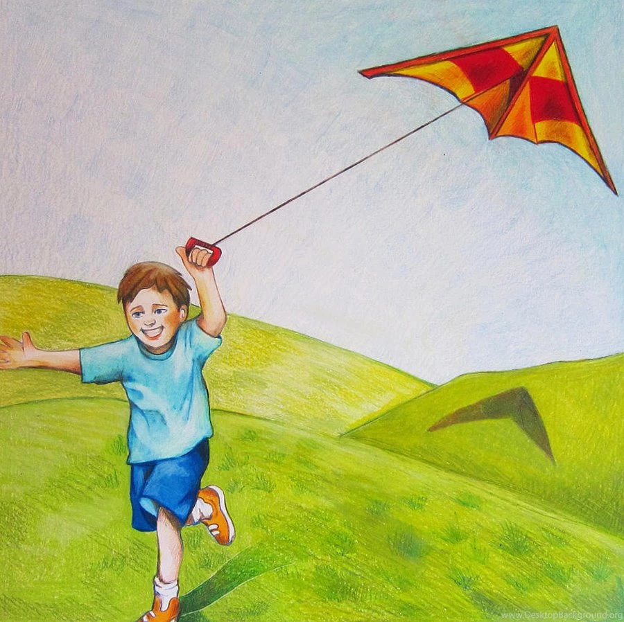 Kite Flying Fun Cartoon Hd Wallpapers Free Hd Wallpapers