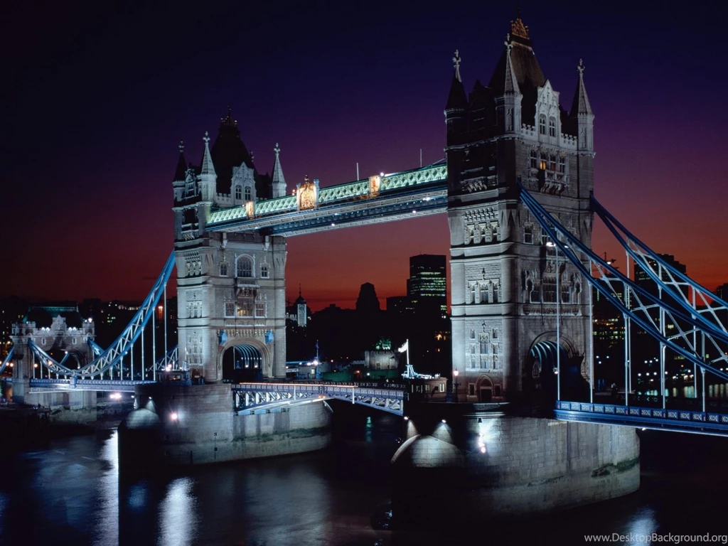 Tower Bridge At Night Time In London Desktop Wallpapers ...