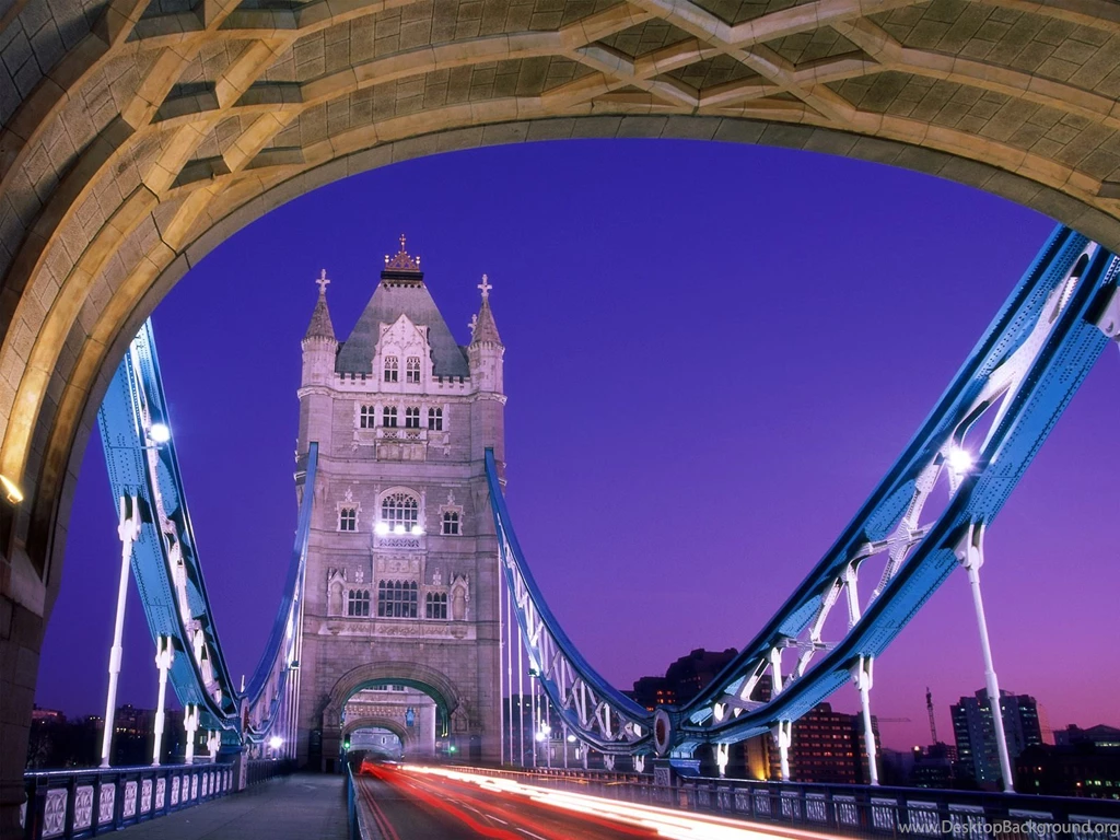 Wallpapers Night, London, Bridge, United Kingdom, Purple, Tower ...