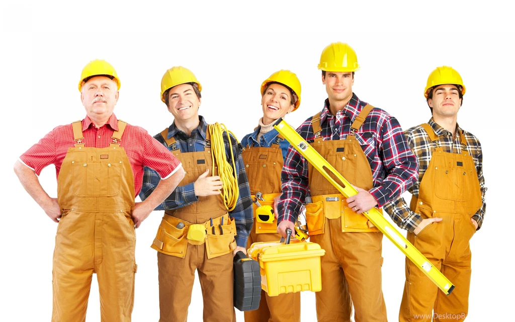 Download Wallpapers 3840x2400 Builders, Tools, Helmets, White ...
