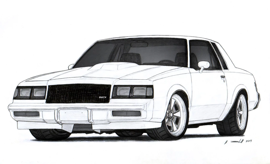 1986 Buick Grand National Drawing Wallpapers