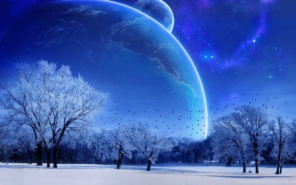 Space Winter Scene Wallpapers