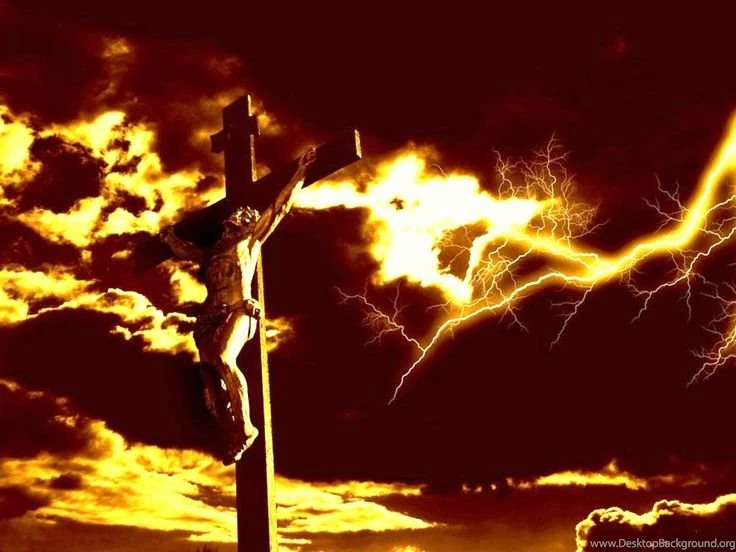 Dramatic Lightning Over Christ On The Cross Desktop Wallpapers ...