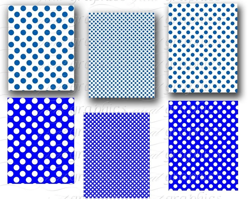 Printable Hanukkah Polka Dot Digital Backgrounds Sheets